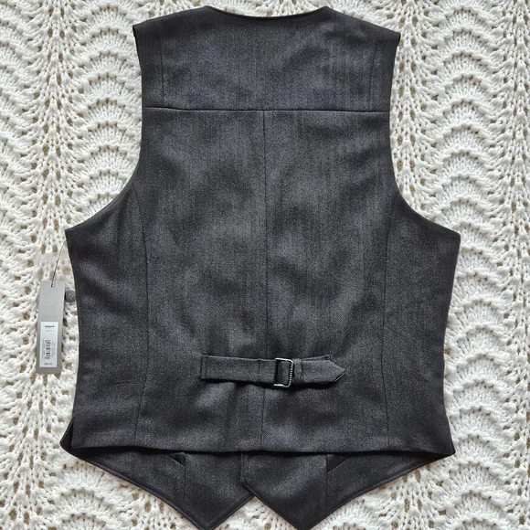 NWT Apt. 9 Men's Herringbone Vest Charcoal Gray Size Small - Picture 7 of 11